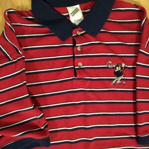 Vintage Warner Bros. Taz Striped Polo Shirt